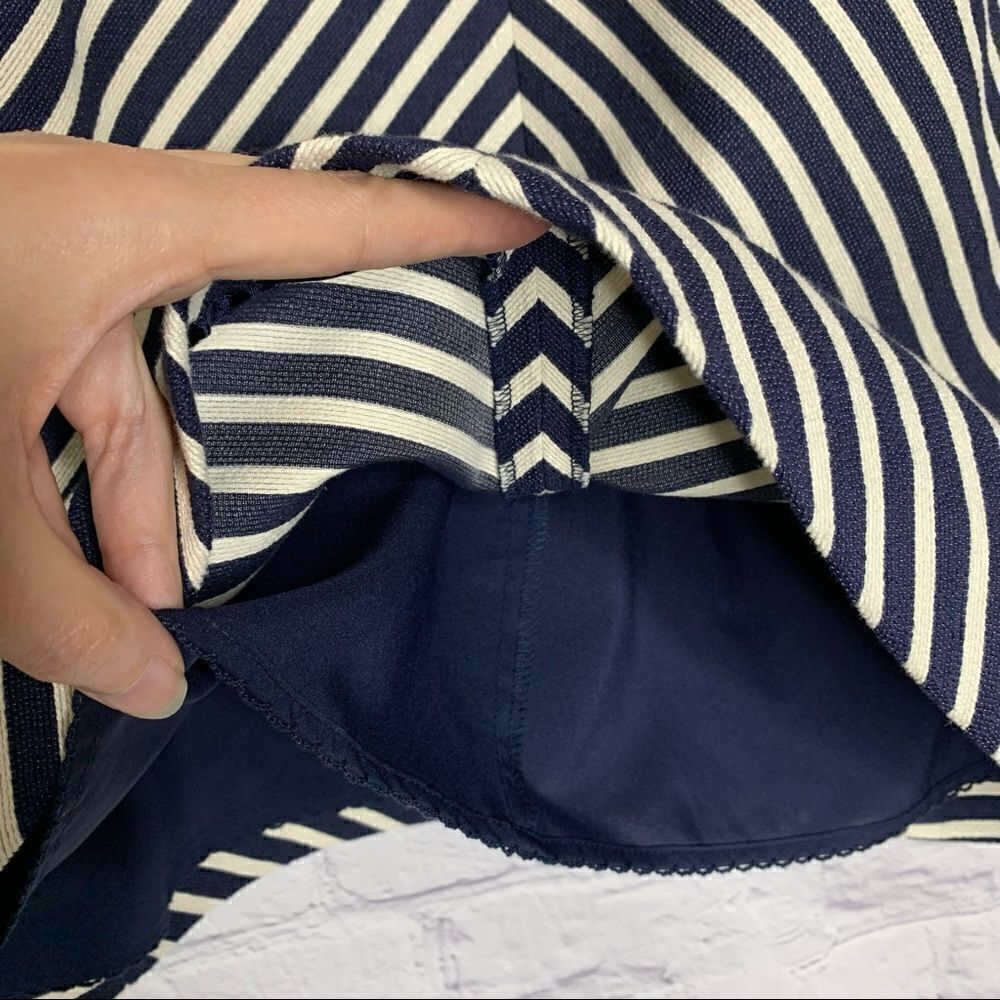 Anthropologie Maeve navy and white miter stripe sleeveless dress - Picture 12 of 16